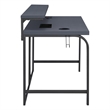 Pemberly Row Contemporary 48-Inch Gaming Desk in Gray Steel Metal