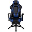 Pemberly Row Leather Racing Reclining Gaming Chair in Black and Blue