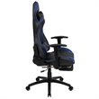 Pemberly Row Leather Racing Reclining Gaming Chair in Black and Blue