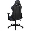 Pemberly Row Leather Racing Reclining Gaming Chair in Black and Blue