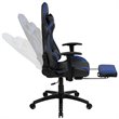Pemberly Row Leather Racing Reclining Gaming Chair in Black and Blue