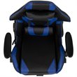 Pemberly Row Leather Racing Reclining Gaming Chair in Black and Blue