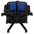 Pemberly Row Leather Racing Reclining Gaming Chair in Black and Blue