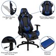 Pemberly Row Leather Racing Reclining Gaming Chair in Black and Blue