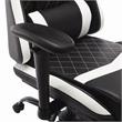 Pemberly Row Faux Leather Swivel Gaming Chair in White and Black
