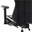 Pemberly Row Faux Leather Swivel Gaming Chair in White and Black