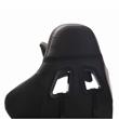 Pemberly Row Faux Leather Swivel Gaming Chair in White and Black