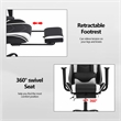 Pemberly Row Faux Leather Swivel Gaming Chair in White and Black