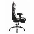 Pemberly Row Faux Leather Swivel Gaming Chair in White and Black