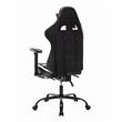 Pemberly Row Faux Leather Swivel Gaming Chair in White and Black