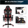 Pemberly Row Sponge & Metal Red Swivel Massage Gaming Chair with Lumbar Support