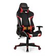 Pemberly Row Sponge & Metal Red Swivel Massage Gaming Chair with Lumbar Support