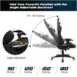 Pemberly Row Sponge & Metal White Swivel Massage Lumbar Support Gaming Chair