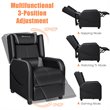 Pemberly Row Contemporary Faux Leather Massage Gaming Recliner Chair in Gray