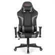 Pemberly Row Faux Leather Gray Swivel Massage Gaming Chair with Lumbar Support