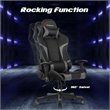 Pemberly Row Faux Leather Gray Swivel Massage Gaming Chair with Lumbar Support