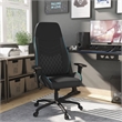 Pemberly Row Faux Leather Adjustable Gaming Chair in Black & Blue