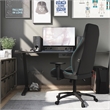 Pemberly Row Faux Leather Adjustable Gaming Chair in Black & Blue