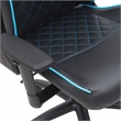 Pemberly Row Faux Leather Adjustable Gaming Chair in Black & Blue