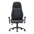 Pemberly Row Faux Leather Adjustable Gaming Chair in Black & Blue