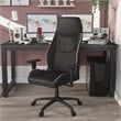 Pemberly Row Faux Leather Adjustable Gaming Chair in Black & Pink