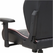 Pemberly Row Faux Leather Adjustable Gaming Chair in Black & Pink