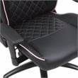 Pemberly Row Faux Leather Adjustable Gaming Chair in Black & Pink