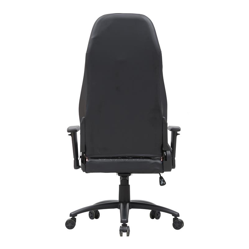 Pemberly Row Faux Leather Adjustable Gaming Chair in Black & Pink