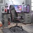 Pemberly Row Faux Leather Adjustable Gaming Chair in Black & Red