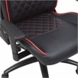 Pemberly Row Faux Leather Adjustable Gaming Chair in Black & Red