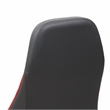 Pemberly Row Faux Leather Adjustable Gaming Chair in Black & Red