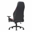Pemberly Row Faux Leather Adjustable Gaming Chair in Black & Red