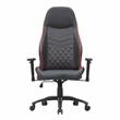 Pemberly Row Faux Leather Adjustable Gaming Chair in Black & Red