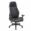 Pemberly Row Faux Leather Adjustable Gaming Chair in Black & White