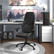 Pemberly Row Faux Leather Adjustable Gaming Chair in Black & White