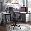 Pemberly Row Faux Leather Adjustable Gaming Chair in Black & White