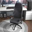 Pemberly Row Faux Leather Adjustable Gaming Chair in Black & White