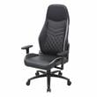 Pemberly Row Faux Leather Adjustable Gaming Chair in Black & White