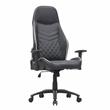 Pemberly Row Faux Leather Adjustable Gaming Chair in Black & White
