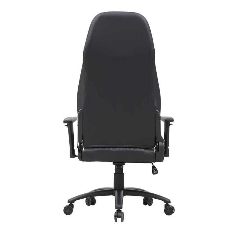 Pemberly Row Faux Leather Adjustable Gaming Chair in Black & White