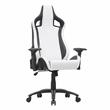 Pemberly Row Faux Leather Adjustable Gaming Chair in White & Black