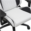 Pemberly Row Faux Leather Adjustable Gaming Chair in White & Black