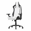 Pemberly Row Faux Leather Adjustable Gaming Chair in White & Black