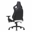 Pemberly Row Faux Leather Adjustable Gaming Chair in White & Black