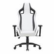 Pemberly Row Faux Leather Adjustable Gaming Chair in White & Black