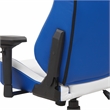 Pemberly Row Faux Leather Adjustable Gaming Chair in White & Blue