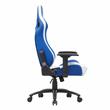 Pemberly Row Faux Leather Adjustable Gaming Chair in White & Blue