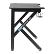 Pemberly Row Contemporary Black Metal Gaming Desk with Cup Holder