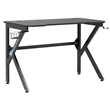 Pemberly Row Contemporary Black Metal Gaming Desk with Cup Holder