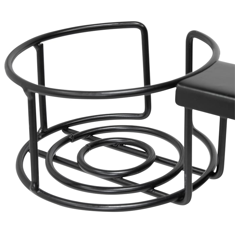 Pemberly Row Contemporary Black Metal Gaming Desk with Cup Holder